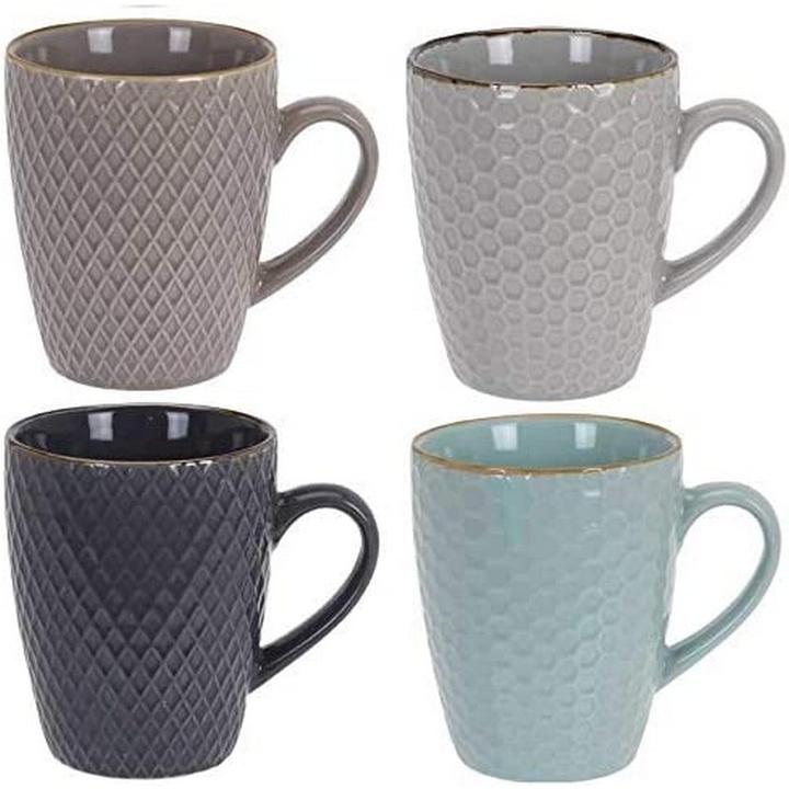 Excellent Houseware Set of coffee cups good 300 ml Geometric (300 ml, 4 x)