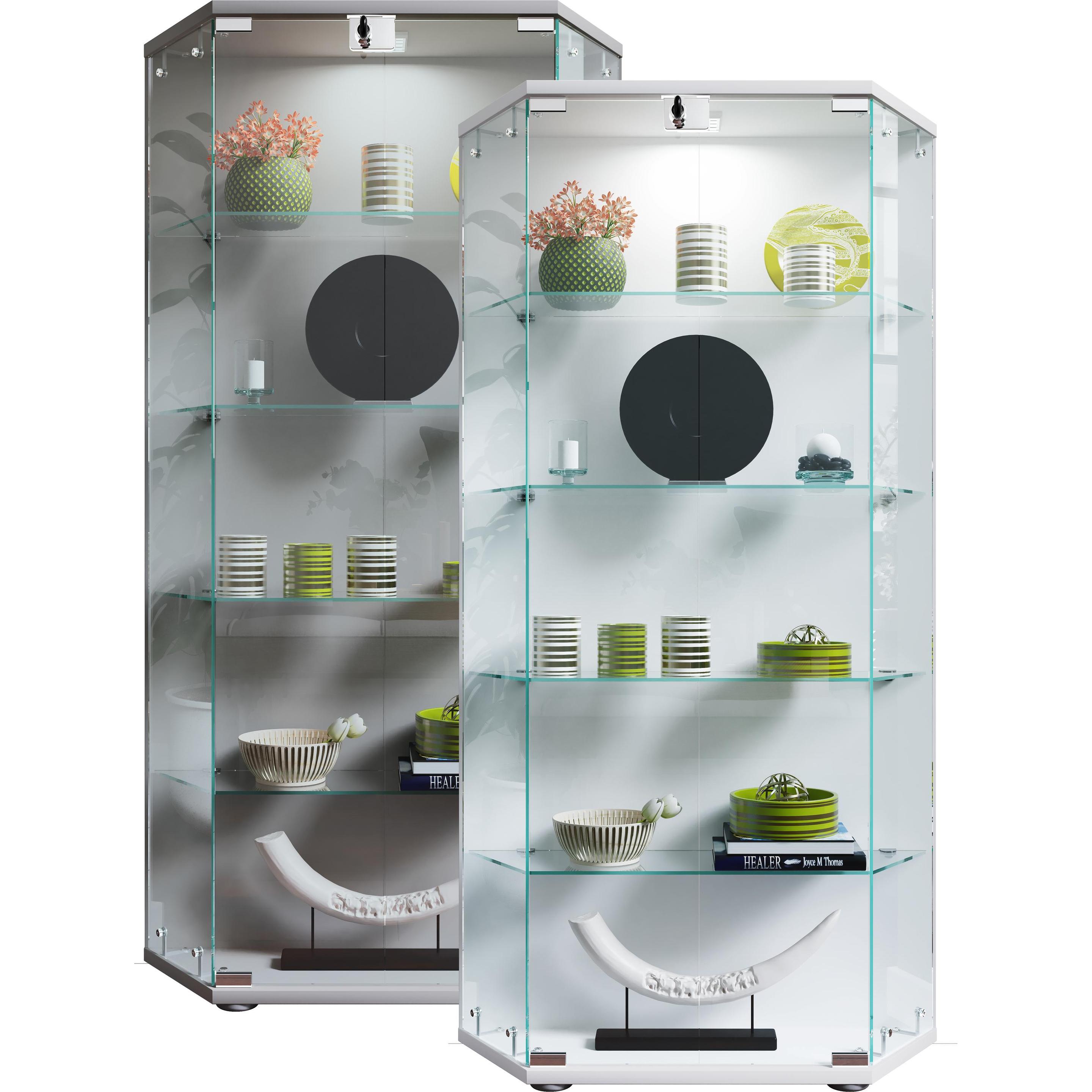 VCM, Vitrine + Buffetschrank, Holz Glas Stand Vitrine Regal Cenila L (83 x 17 x 114 cm)