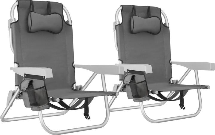 Immagine prodotto tectake Sedia da spiaggia Coral, pieghevole con funzione zaino