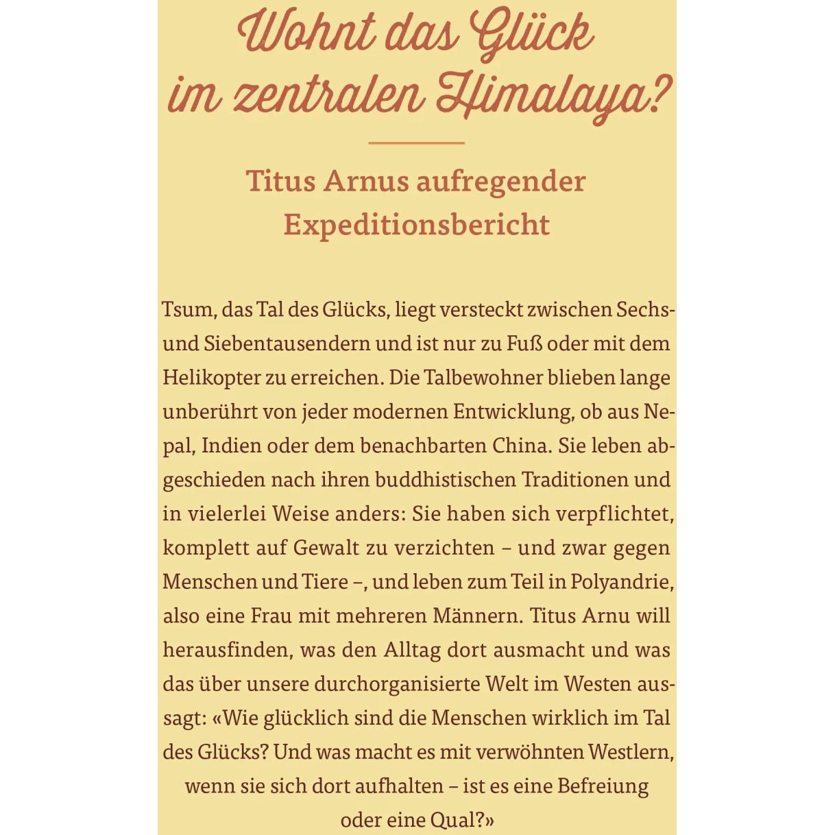 Thumbnail - Tsum - eine Himalaya-Expedition in das Tal des Glücks, Ratgeber von Titus Arnu