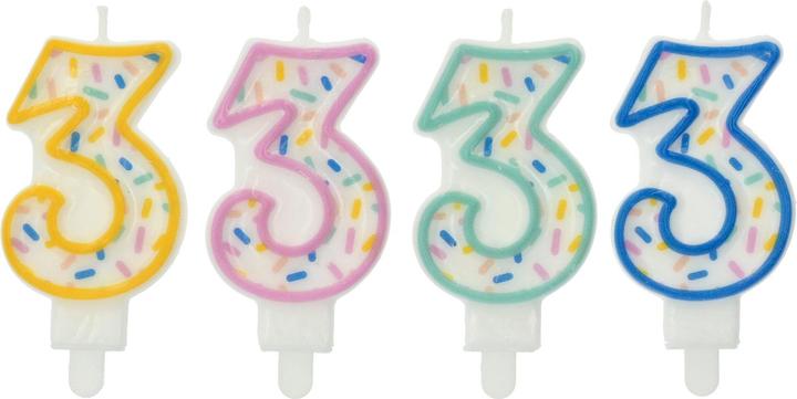 Actual product image Folat Candle Sprinkles Number 3 Assorted - 9 cm (1 x)