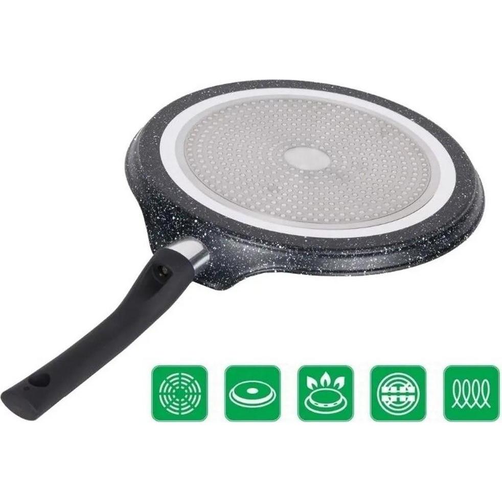 Thumbnail - JTI Pfannkuchenpfanne mit Marmorbeschichtung - 28 cm, Pfanne + Kochtopf, Schwarz