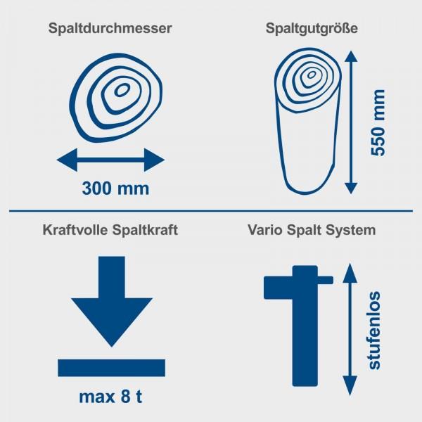 Energy Label Scheppach - Holzspalter stehend HL810 - 230V | 8t | 3000W | Spalthub 550mm