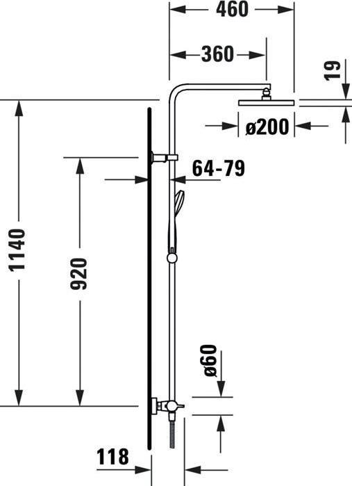 Image du produit Duravit Système de douche B.1 avec thermostat de douche chromé