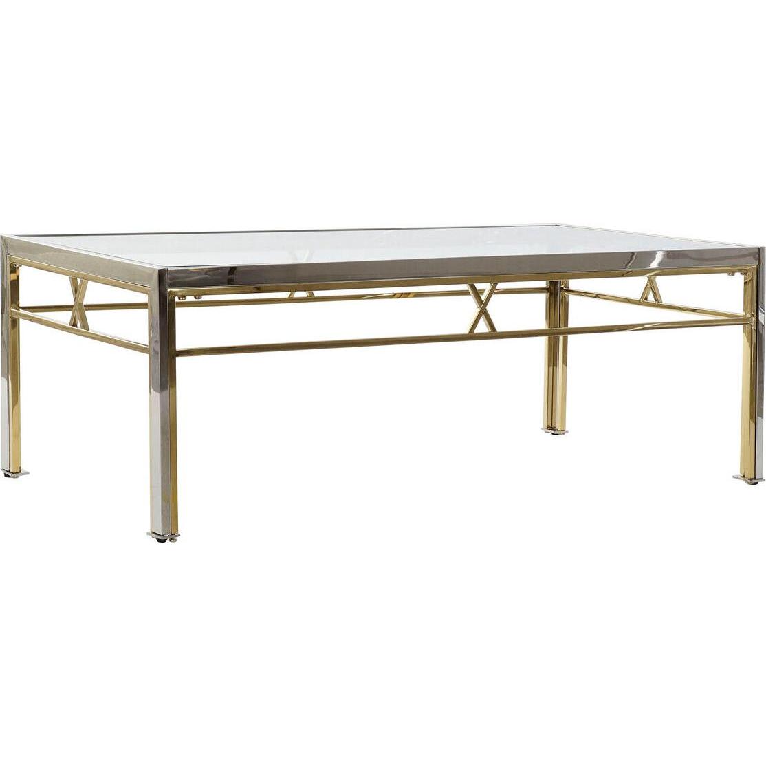 DKD Home Decor, Tavolino da salotto, Side table Crystal Steel Silver (110 x 60 x 40 cm)