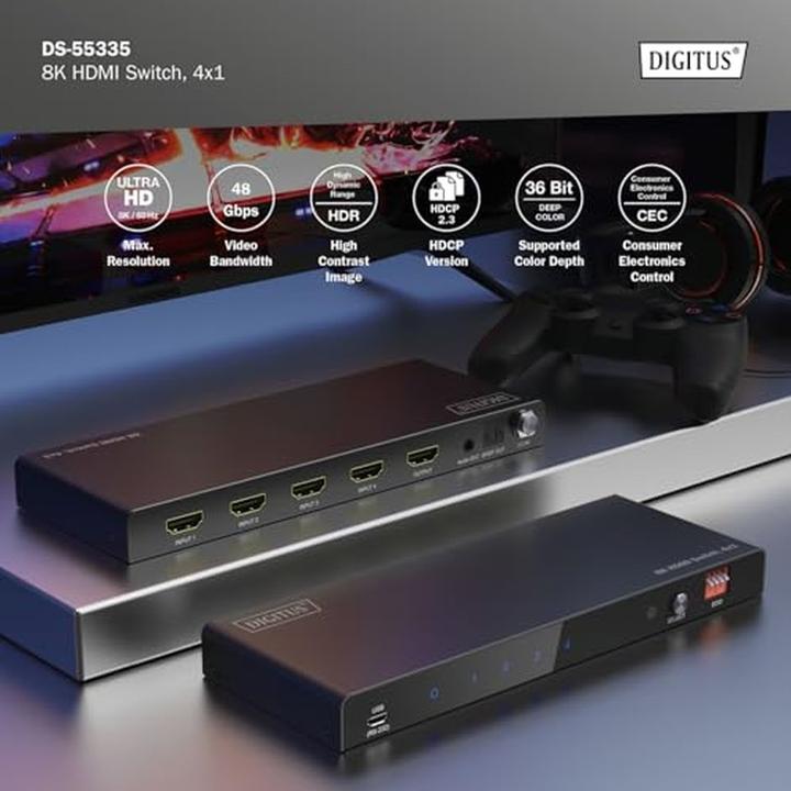 Image du produit Digitus Commutateur HDMI 8K, 4x1