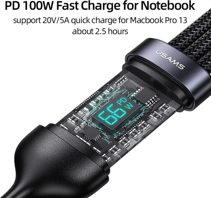 Produktbild Usams USB Typ C – Lightning, USB Typ C, Micro USB B (1.20 m, USB 2.0, 100 W)