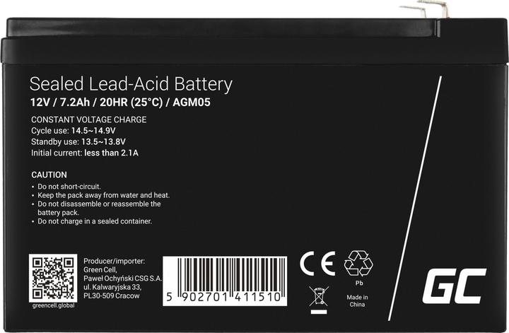 Actual product image GreenCell AGM05 (12 V, 7.20 Ah)
