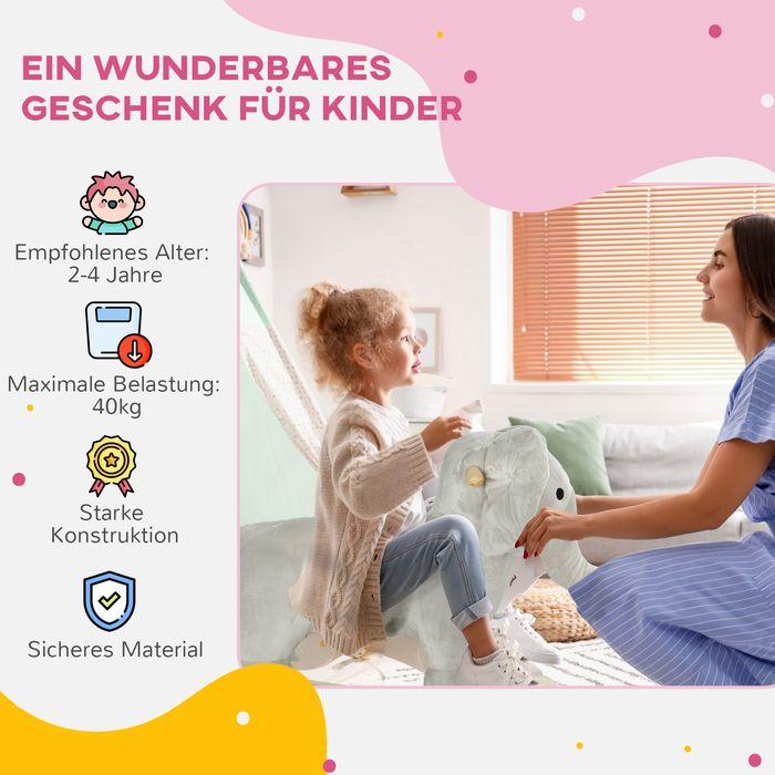 Produktbild Swisshandel24 Schaukeltier Schaukelelefant mit Soundfunktion und Griffen für 2-4 Jahre Kinder