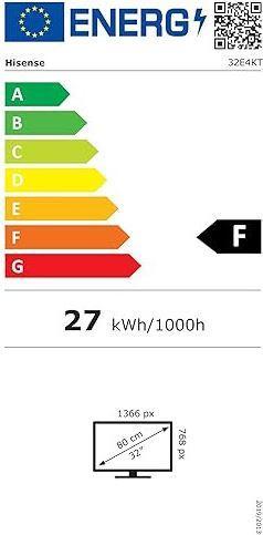 Etichetta energetica Hisense TV 32E4KT (32", LED, 32)