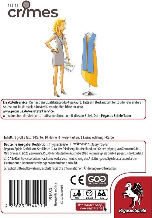 Produktbild Pegasus MiniCrimes – Beinahe Original (Deutsch, 1 - 6 Spieler)