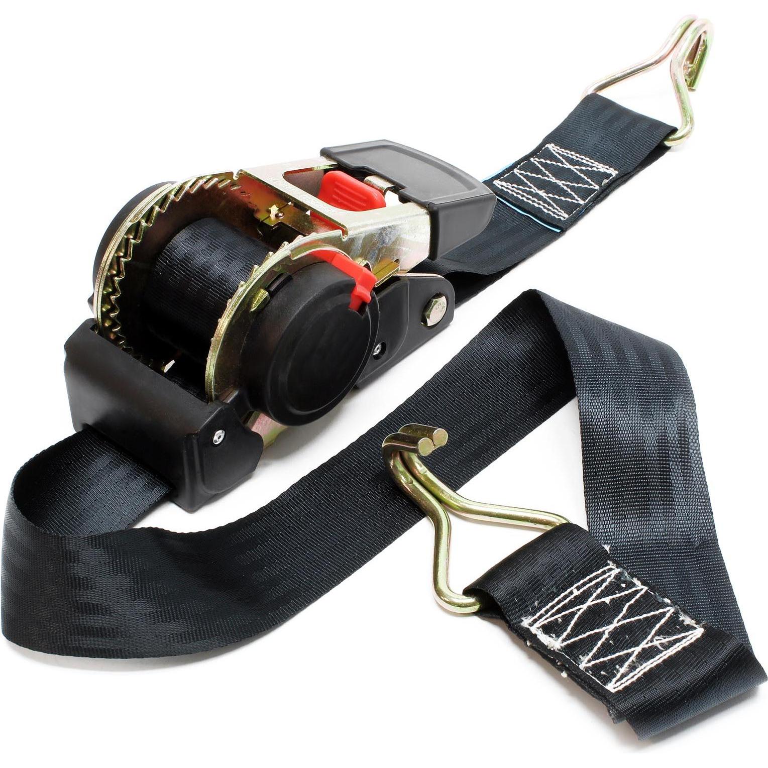 Wiltec, Spanngurt + Ladungssicherung, Automatik Spanngurt 1,8m 50mm 750daN PES selbstaufrollend Zurrgurt Ratschengurt