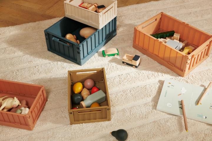 Actual product image Liewood Folding Storage Boxes Weston L Whale Blue (36 cm, 20 l)