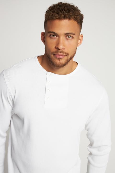 Produktbild JP1880 Henley, Langarm, Rippjersey, Rundhals, Knopfleiste (4XL)