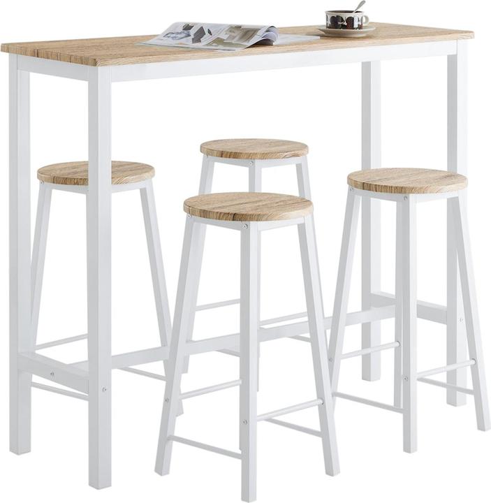 Image du produit SoBuy 5-pièces table de bar avec 4 chaises (120 x 40 x 100 cm)