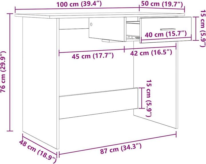 Produktbild VidaXL Schreibtisch (100 x 50 x 76 cm)