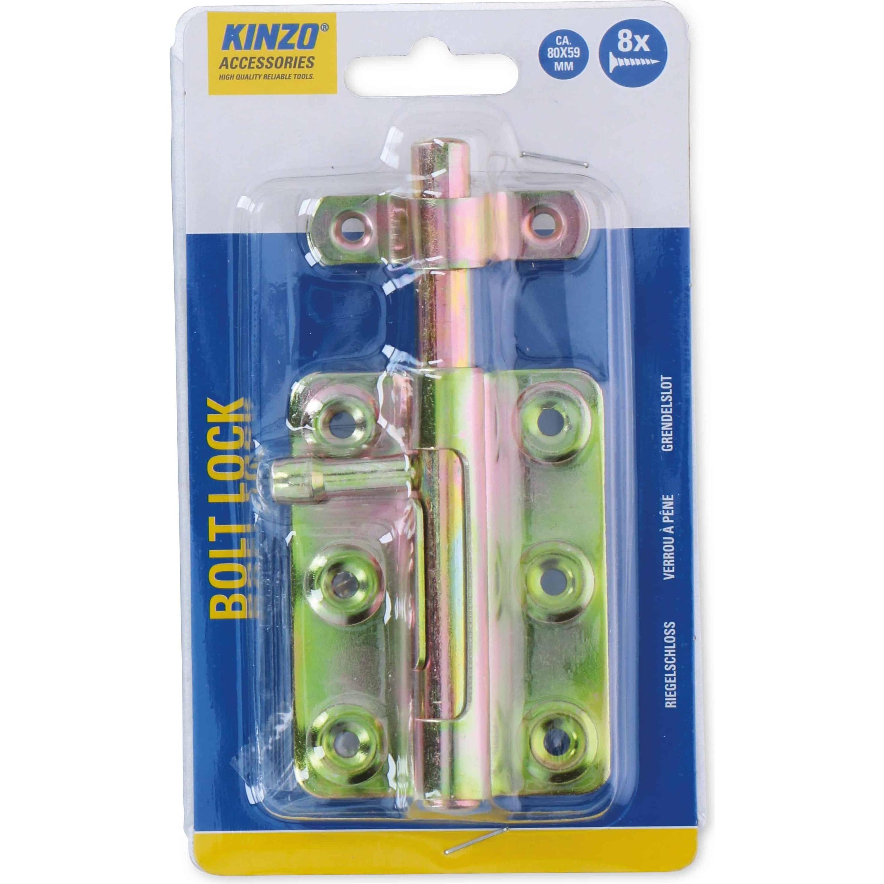 Kinzo, Vorhängeschloss, Bolt lock incl. 8screws
