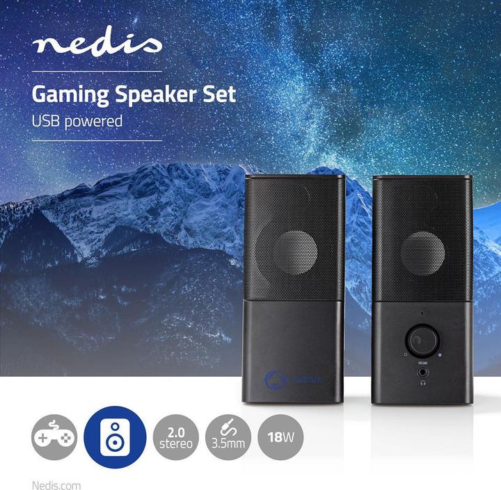 Actual product image Nedis Gaming Speaker GSPR10020BK