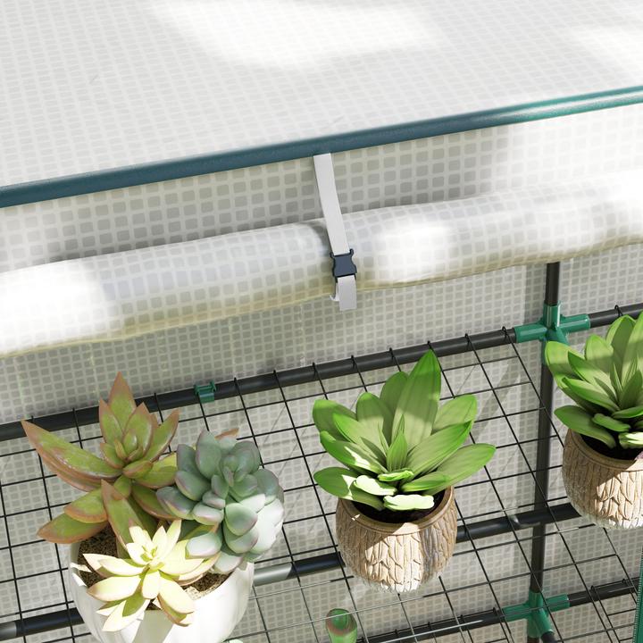 Produktbild Outsunny Gewächshaus Stahl, Kunststoff Weiss