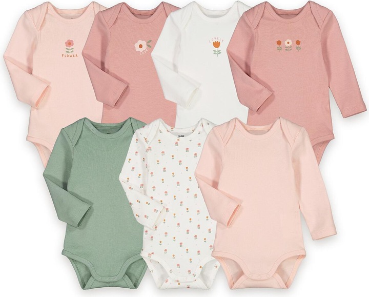 Actual product image La Redoute Collections 7-Pack Bodysuits with Long Sleeves (74)