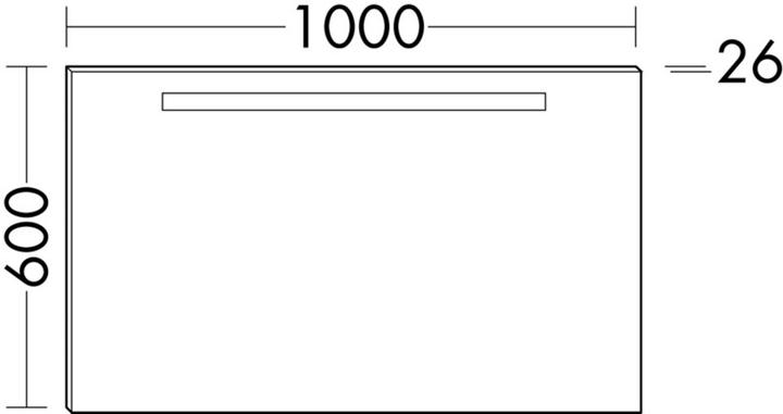 Actual product image burgbad Eqio miroir lumineux avec éclairage LED horizontal, 1000x26x600mm, SIGP100PN258, SIGP100PN258 (100 x 60 cm)