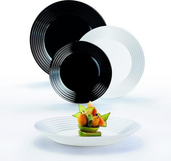 Actual product image Luminarc Tableware 1900 White/black glass 18 pieces (18 pcs.)