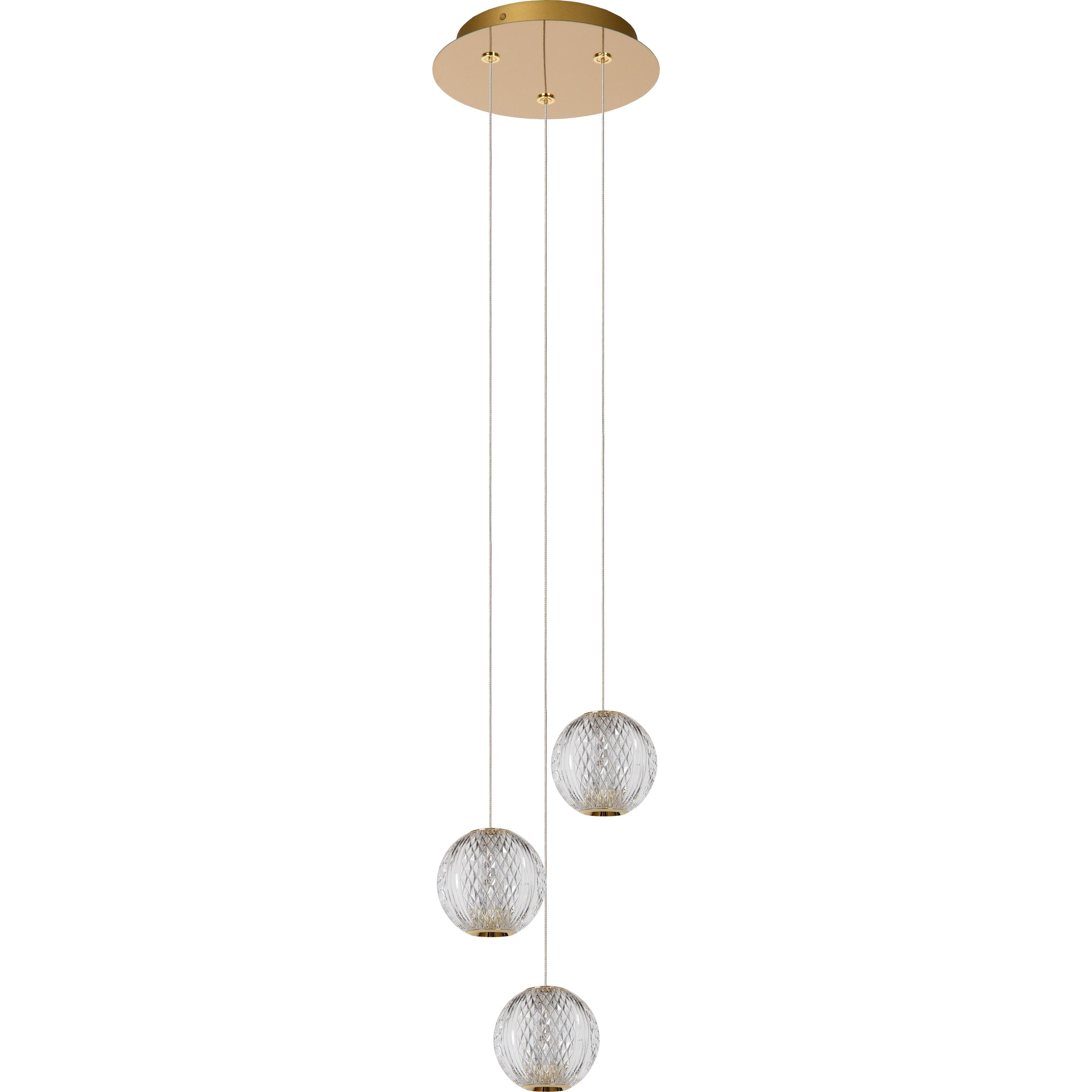 Lucide, Pendelleuchte, CINTRA - Pendelleuchten - Ø 25 cm - LED - 1x12,6W 2700K - Transparent 13499/13/60 (283 lm)