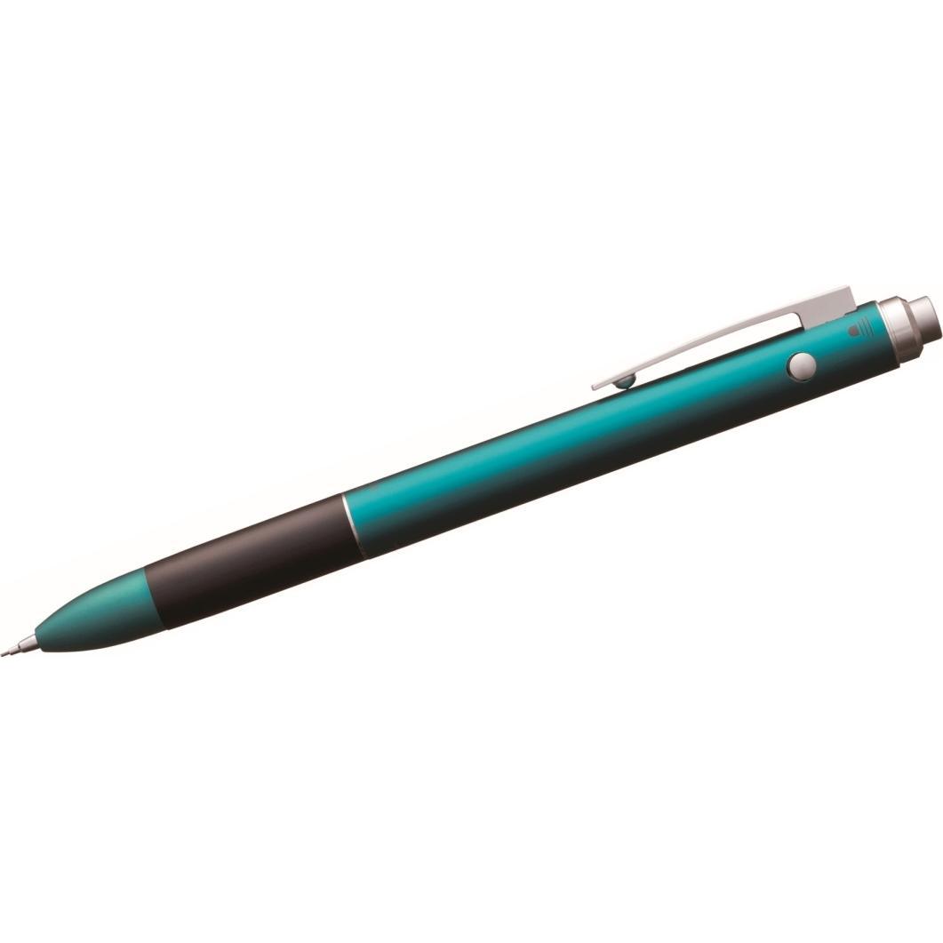 Tombow, Schreibstifte, Mehrsystemstift Zoom L102 Kugelschreibermine schwarz/rot + Druckbleistiftmine peacock green (Silb...