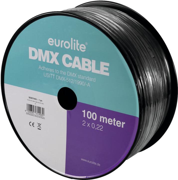 Produktbild Eurolite Set DMX Kabel 2x0,22 100m sw + 40 Verbinder (DMX-Kabel)