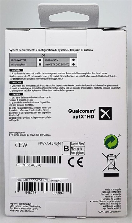 Actual product image Sony Nw-A45 (16 GB)