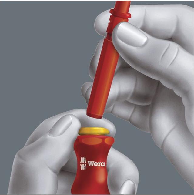 Produktbild Wera VDE Wechselklingen-Set 18teili (Schlitz, Phillipps-Kreuzschlitz (PH), Pozidriv-Kreuzschlitz (PZ), Doppelbart, Aussenvierkant)