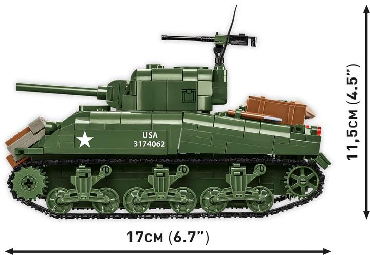 Actual product image Cobi 663 PCS HC WWII 3126 M4A1 SHERMAN