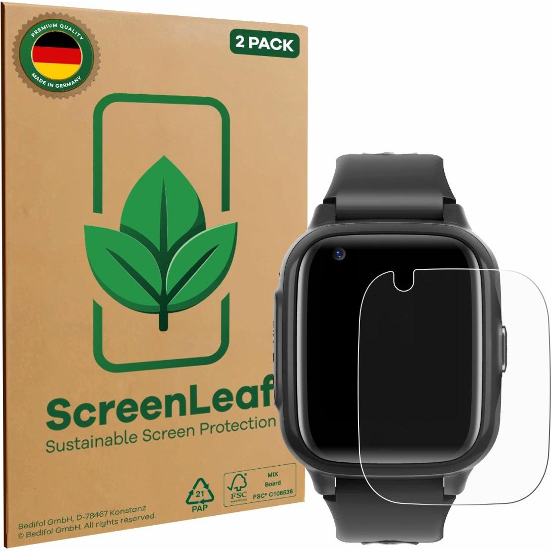 ScreenLeaf Pellicola protettiva, Proteggi Schermo Sostenibili, Clear, Antigraffio, Pellicola protettiva per smartwatch, Trasparente