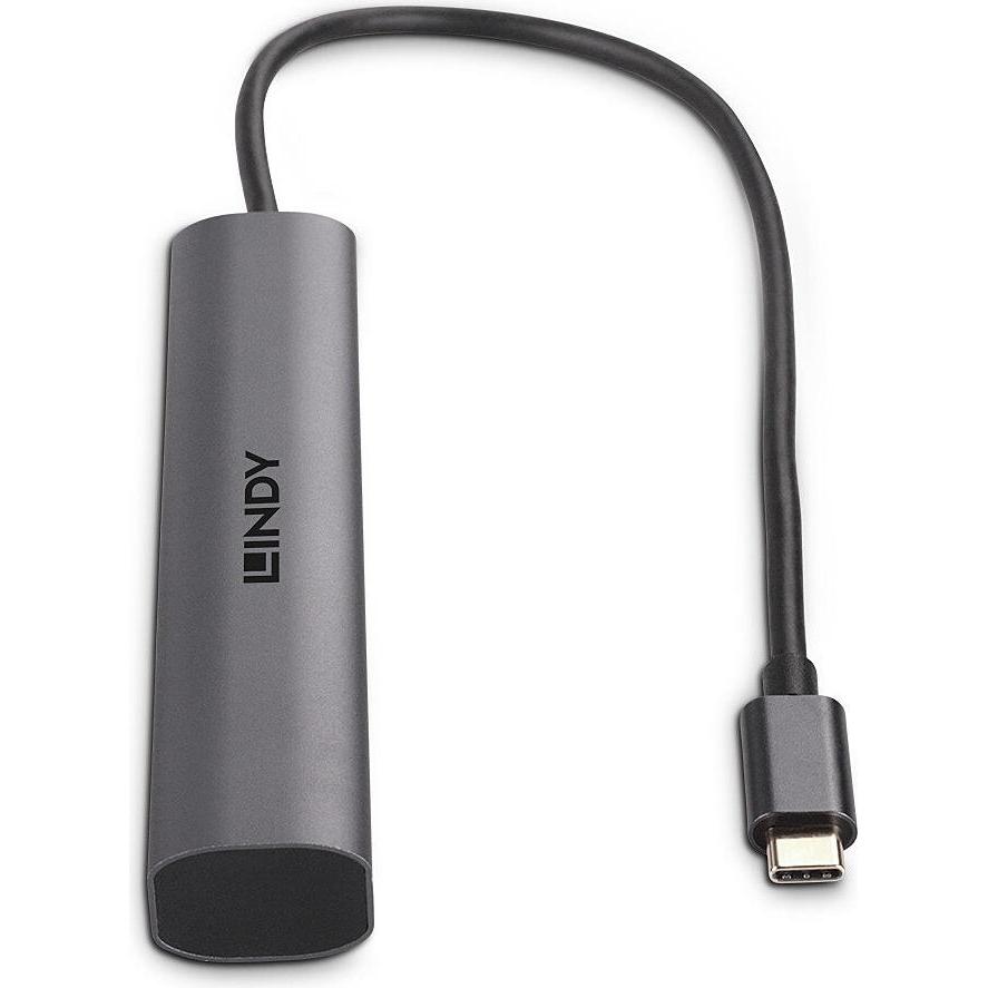 Thumbnail - Lindy USB 3.2, Gen 2, Type C Hub & Gigabit, Ethernet (USB-C, 3 Ports), Dockingstation + USB Hub, Grau