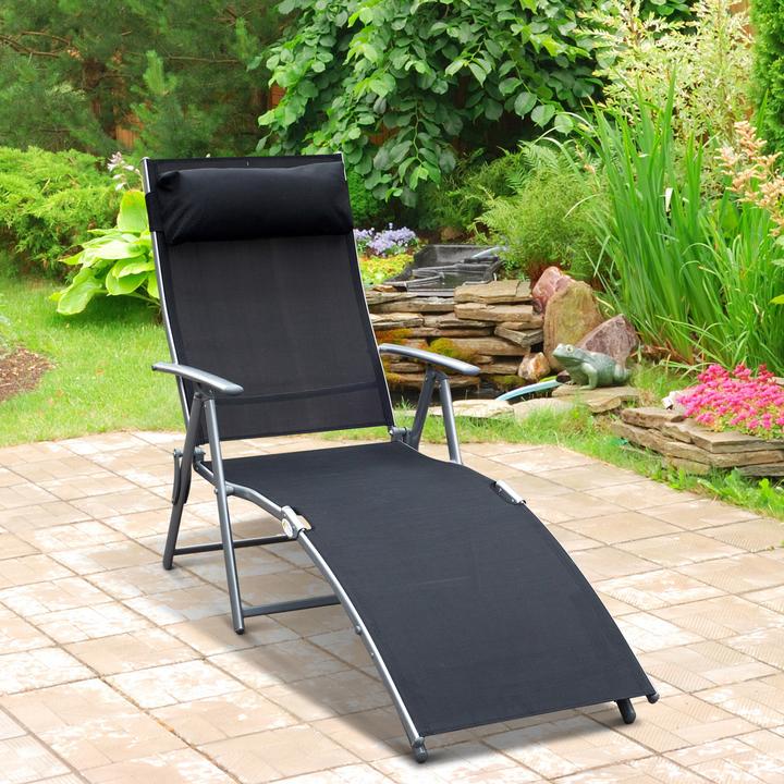 Actual product image Outsunny Garden lounger with cushion (180 cm)