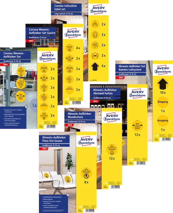 Produktbild Avery Hinweis-Etiketten Set Ø 200 mm, 12 Blatt