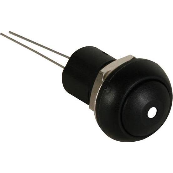 Velleman Mini Push Switch With White Led 1P Spst Off-On, Taster + Schalter, Schwarz