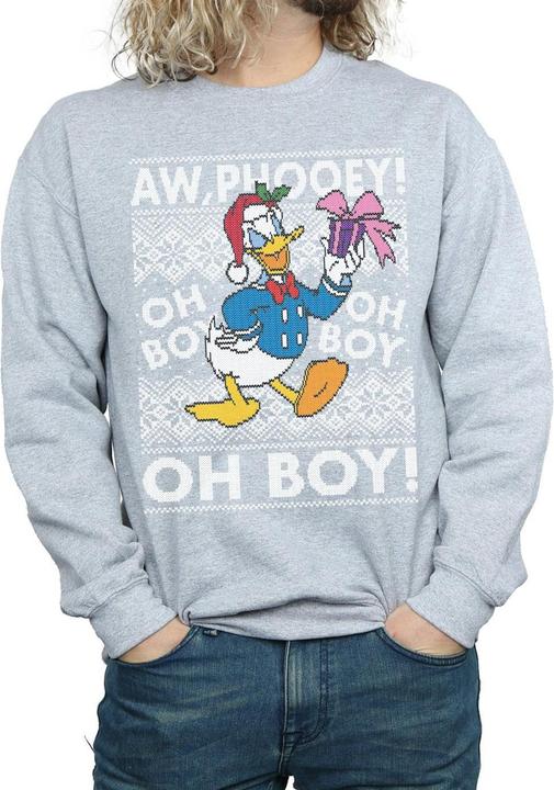 Actual product image Disney Mens Donald Duck Christmas Fair Isle Sweatshirt (M)