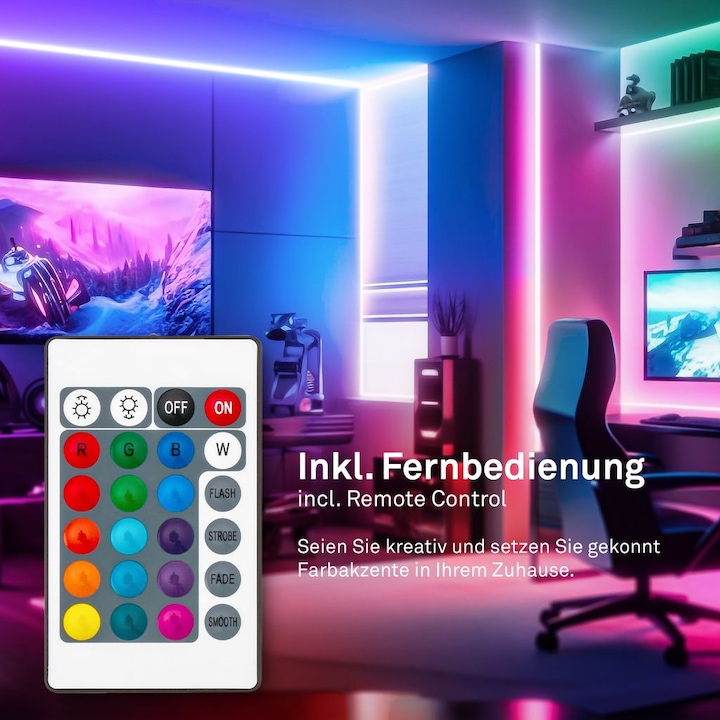 Produktbild Briloner BL7000 Starter Set RGB/W LED Stripe, 140xLED, 2m (14000 cm, Indoor)