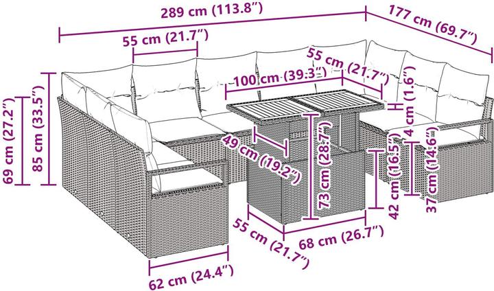 Produktbild vidaXL Garten-Sofa-Set