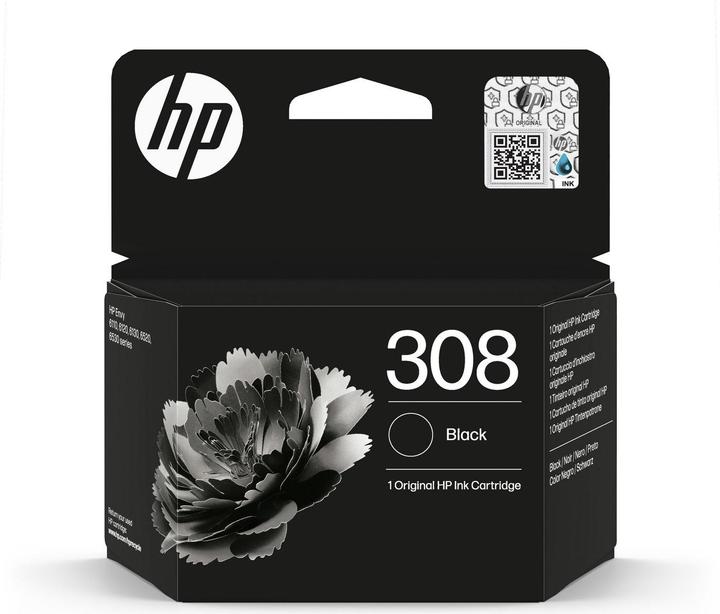 Actual product image HP 308 Black Original Ink Cartridge