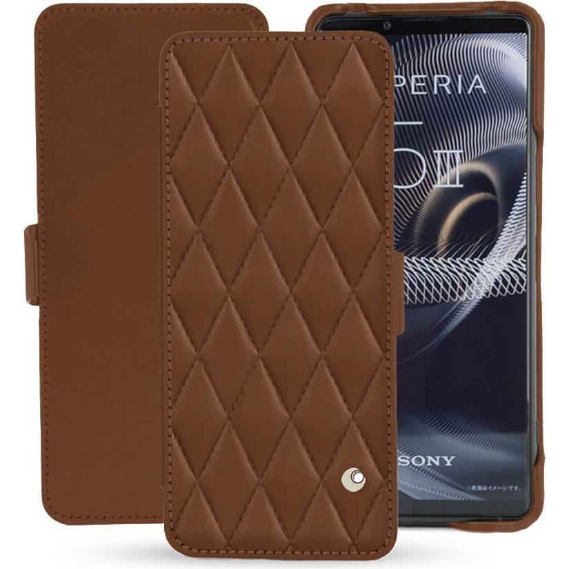 Noreve Lederschutzhülle horizontal (Sony Xperia 5 III), Smartphone Hülle, Braun