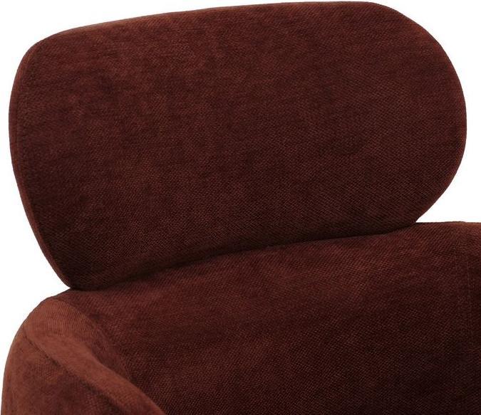 Immagine prodotto Mendler Esszimmerstuhl HWC-O77, drehbar Auto-Return, Stoff (310g/m²) Chenille Öko-Tex – rotbraun