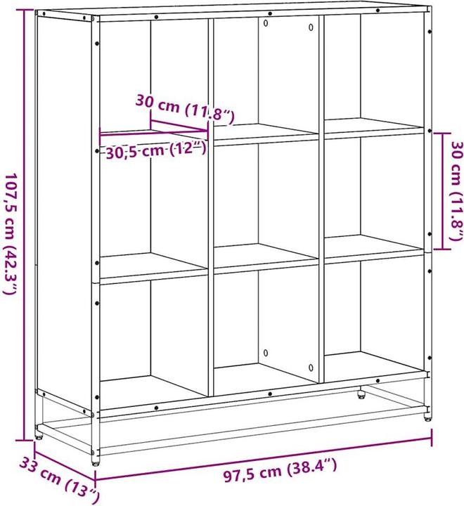 Produktbild vidaXL Bücherregal Regal Standregal Büroregal Aufbewahrungsregal Räuchereiche