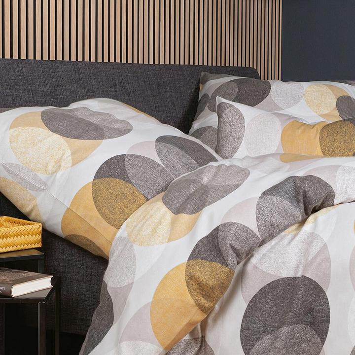Produktbild Janine Edelflanell Bettwäsche Chinchilla S 78062 taupe braun gelbgold (Duvetbezug, 135x200 cm, 80x80 cm)