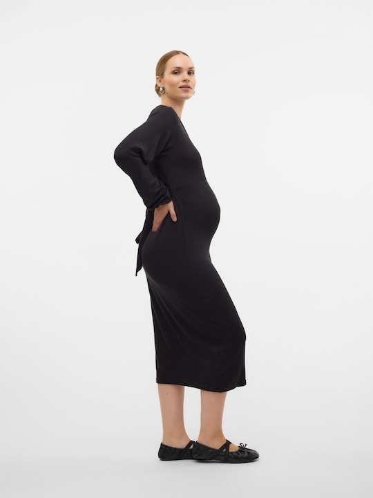 Produktbild Mamalicious Normal geschnitten V-Ausschnitt Midikleid Kleid (XL)