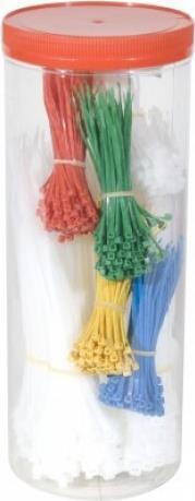 Produktbild Tecline Kabelbinder Sortiment, 850 Stück farbig sortiert Sortiment von farbig gemixten Kabelbindern in einer (850 Stk.)