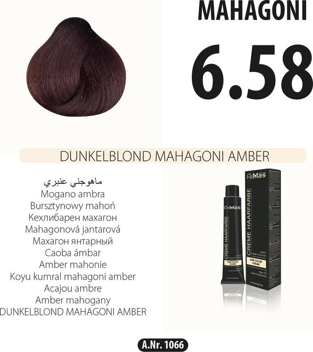 Produktbild FemMas 6.58) Haarfarbe Dunkelblond Mahagoni Amber 100ml (6.58))