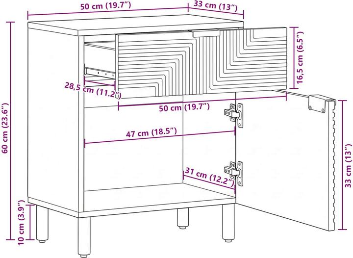 Immagine prodotto vidaXL Nachttisch (33 x 50 x 60 cm)