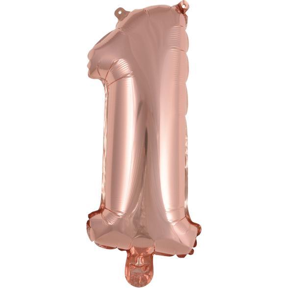 Amscan Folienballon Mini Zahl 1 rose